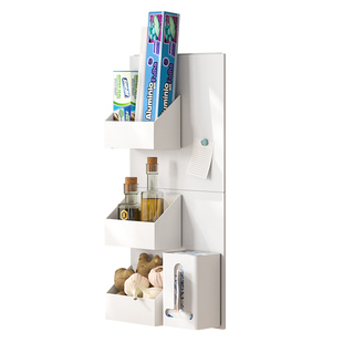 厨房磁吸板置物架珐琅板配件墙面上背板强力免打孔法兰板平替收纳