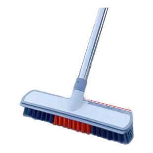卫生间洗地刷硬毛长柄不锈钢地板刷庭院地面强力清洁刮二合一刷头