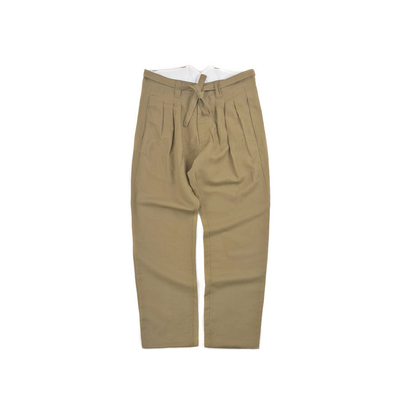 日系羊毛麻混纺潮流宽松剑道裤