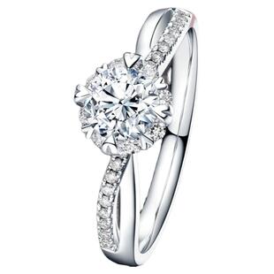 DRBELIEVE系列雪中拥吻求婚钻戒钻石戒指女戒婚戒群镶铂金WJ0067