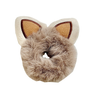 儿童毛绒发圈可爱宝宝丸子头发绳毛绒兔耳头绳发饰女孩子头花头饰