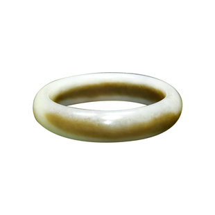 紫润轩新疆和田玉糖白玉手镯且末料夹心糖俏色分明59MM高油传家级