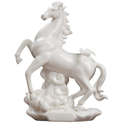 福寿安康陶瓷马祝福摆件刻字送礼