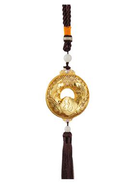 全黄铜新中式《双鱼福牌》挂件