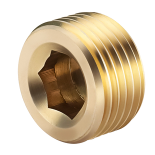 路泊仕全铜内六角闷头外牙铜堵头外丝铁堵头水管堵头1分2分3分4分