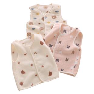 马甲婴儿秋冬季新生宝宝小月龄加绒保暖冬款坎肩内搭婴幼儿小背心