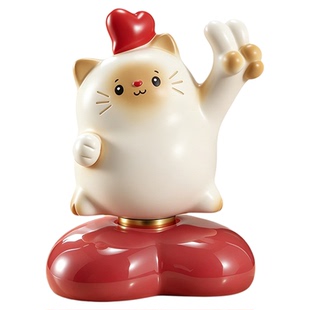 喵力喵气猫猫文创景德镇转转摆件桌面陶瓷小饰品上班搭子治愈礼物