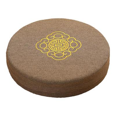 亚麻蒲团坐垫刺绣福字