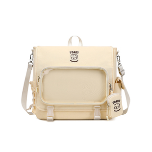 meowbunny吐司很痛 单肩包女斜挎包书包大容量上课通勤两用双肩包