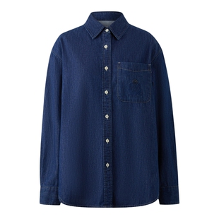 Eland衣恋衬衫女时尚休闲翻领单排扣牛仔上衣2026春季新款