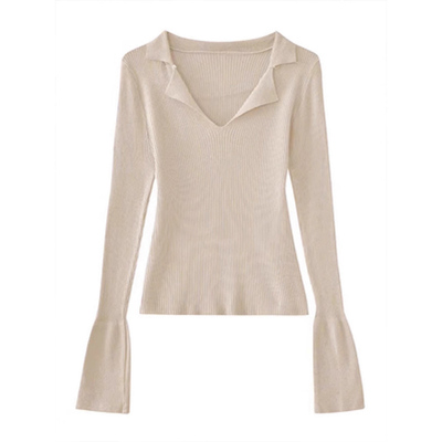纯欲风法式Polo领针织衫女秋季