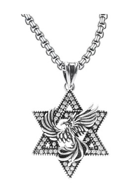 原创设计六芒星凤凰项链男女小众朋克暗黑风叠戴配饰个性潮冷淡风