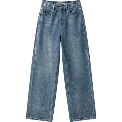 【播奥莱】播商场同款宽松水洗牛仔裤女25夏松弛感裤子BDS2KD2660