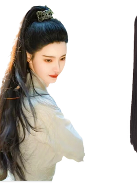 古装假发汉服马尾虎口抓夹高马尾