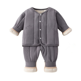 宝宝保暖三层加厚婴儿套装婴幼儿小棉袄内胆冬季小童二件套