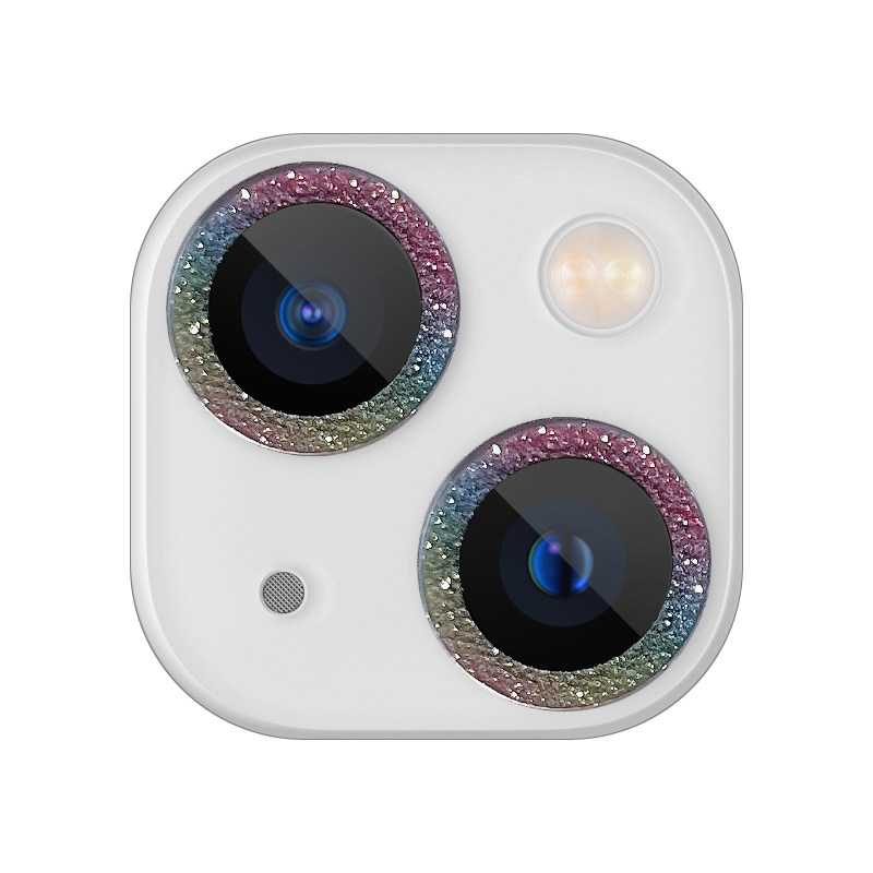 适用苹果15promax闪粉镜头膜一体iPhone14后摄像头贴膜17Promax全覆盖玻璃防爆16plus全包贴膜12