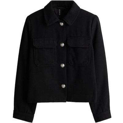 HM女装短外套冬季miu系穿搭上衣修身翻领法式长袖夹克开衫1254857