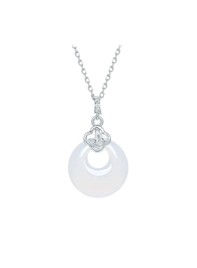 白月光玉髓平安扣链坠新中式
