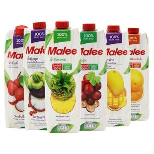 泰国Malee玛丽橙汁菠萝汁芒果山竹葡萄混拼复合果汁饮料1L大瓶