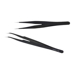 仙菲梦不锈钢镊子弯头直头押花手机壳滴胶工具防静电镊子黑色镊子