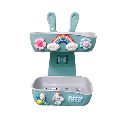 卡通可爱风免打孔宿舍双层肥皂盒