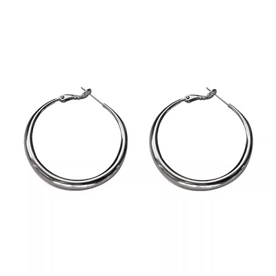 辣妹风银色耳圈轻奢大圈圈耳饰女