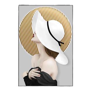 奶油风客厅落地画创意人物沙发背景墙装饰画艺术挂画玄关大幅壁画