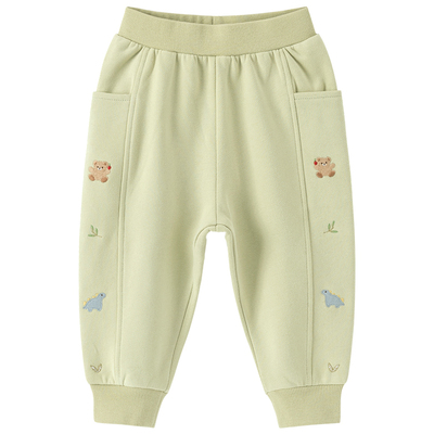 宝宝冬季抓绒保暖束脚裤