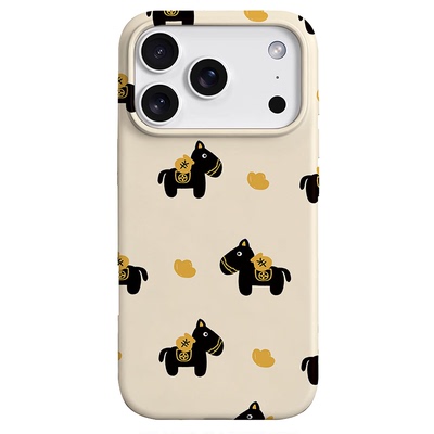 马年限定款简约白马上有钱手机壳