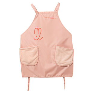 舍里可擦手围裙厨房家用防水防油污女围腰可爱成人男女做饭工作服