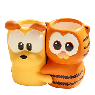 高级感新款加菲猫周边情侣儿童卫生间可爱放牙刷牙膏架子置物架子