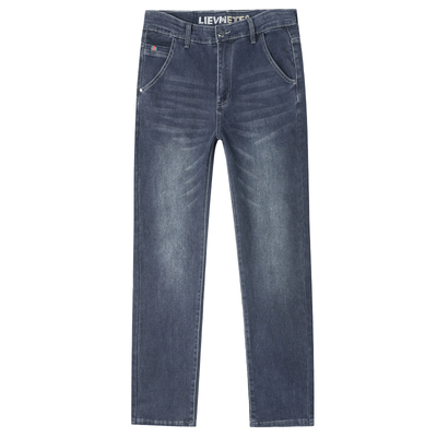 松紧腰加大码宽松直筒胖子牛仔裤