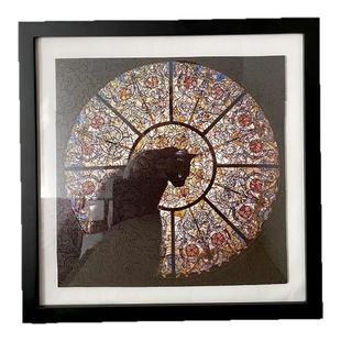 教堂猫拼图框Cathedral Cat异形拼图装裱30*30cm挂墙实木相框裱框
