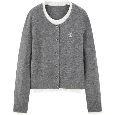 【商场同款】乐町假两件线套衫冬新款针织毛衣上衣C2EEE4312