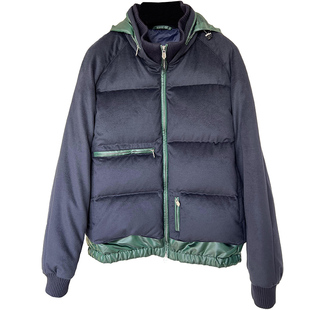 “显贵”老钱风~玩美撞色 羊毛呢+白鹅绒~飞行员羽绒服夹克外套男