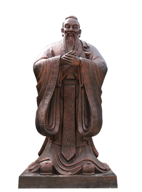 落地孔夫子校园人物雕塑玻璃钢