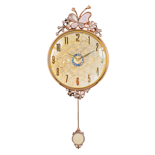 2026新款客厅挂钟高端大气家用欧式创意轻奢高级感静音挂墙时钟表