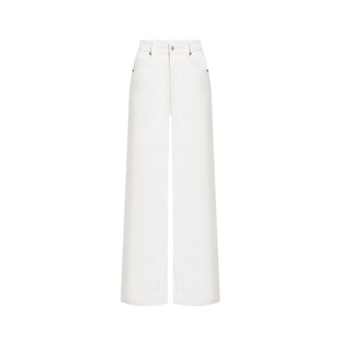 COLIN WANGCOLIN JEANS系列|奢牌同源长绒棉老钱风阔腿白色牛仔裤