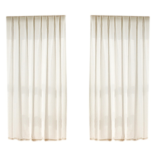 2025新款燕尾纱纱帘白色窗帘透光不透人法式奶油色遮挡帘遮光窗纱