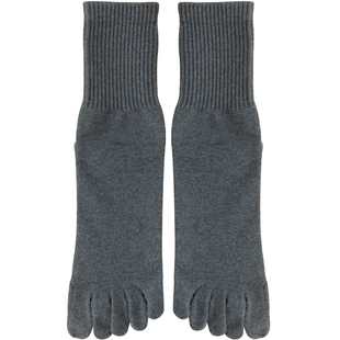 中筒袜子男五指袜秋冬季厚款纯棉吸汗防臭7a抗菌全棉保暖长袜分趾