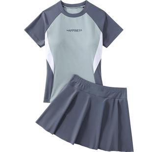 泳衣女款保守分体微胖女孩遮肚显瘦游泳衣2025年新款女士大码泳装