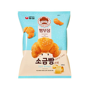 韩国进口农心黄油盐咸味巧克力味牛角面包形膨化55g休闲膨化零食