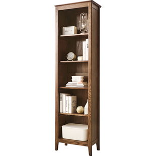 治木工坊全实木书柜美式简约环保胡桃色红橡木组合书架书房置物架