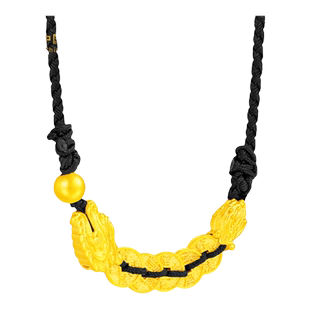 【中国黄金官方店】足金古法钱龙挂坠时尚简约气质饰品新品送女友