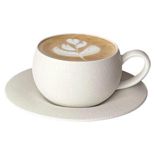 复古磨砂石纹陶瓷带把蛋杯咖啡杯碟高颜值拿铁拉花杯下午茶伴手礼
