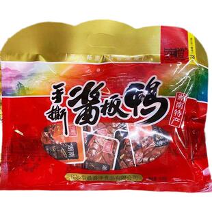 与李湘食手撕酱板鸭418g湖南特产即食正宗香辣黑鸭味零食小吃小包