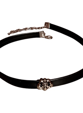 暗黑系十字架皮质项链choker