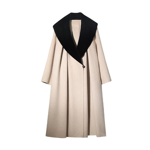 沪小鹿纸样 赫本风裙摆双面羊绒大衣裁剪图缝纫做衣服样板 M73