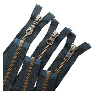 青古铜YKK5号金属单开尾原装拉链羽绒服拉锁夹克皮衣复古外套门襟