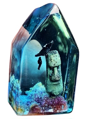 纯手工古文明遗迹深海潜水员滴胶尖塔形吊坠钥匙扣特价包邮